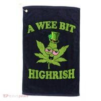 A Wee Bit Highrish Funny 420 Weed Marijuana St Patricks Day Golf Towel thumb 0