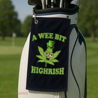 A Wee Bit Highrish Funny 420 Weed Marijuana St Patricks Day Golf Towel thumb 2