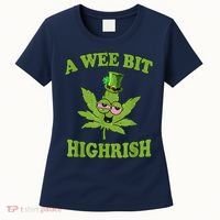 A Wee Bit Highrish Funny 420 Weed Marijuana St Patricks Day Women's T-Shirt thumb 0