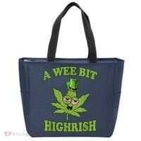 A Wee Bit Highrish Funny 420 Weed Marijuana St Patricks Day Tote Bag thumb 0