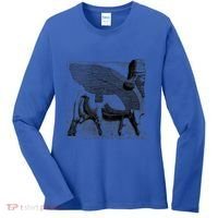 Assyrian Winged Bull Lamassu Iraq Iran Souvenir Cool Gift Women's Long Sleeve Shirt thumb 0