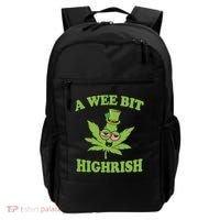 A Wee Bit Highrish Funny 420 Weed Marijuana St Patricks Day Backpack thumb 0