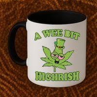 A Wee Bit Highrish Funny 420 Weed Marijuana St Patricks Day Coffee Mug thumb 2