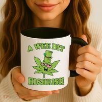 A Wee Bit Highrish Funny 420 Weed Marijuana St Patricks Day Coffee Mug thumb 3
