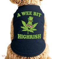 A Wee Bit Highrish Funny 420 Weed Marijuana St Patricks Day Doggie Tank thumb 0