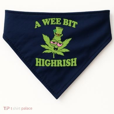 A Wee Bit Highrish Funny 420 Weed Marijuana St Patricks Day USA-Made Doggie Bandana