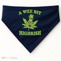 A Wee Bit Highrish Funny 420 Weed Marijuana St Patricks Day USA-Made Doggie Bandana thumb 0
