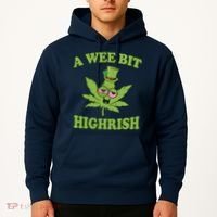 A Wee Bit Highrish Funny 420 Weed Marijuana St Patricks Day Hoodie thumb 2