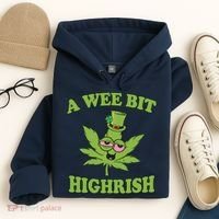 A Wee Bit Highrish Funny 420 Weed Marijuana St Patricks Day Hoodie thumb 4