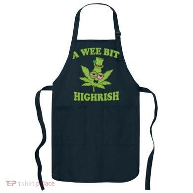 A Wee Bit Highrish Funny 420 Weed Marijuana St Patricks Day Apron