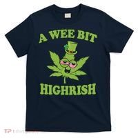 A Wee Bit Highrish Funny 420 Weed Marijuana St Patricks Day T-Shirt thumb 0