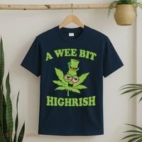 A Wee Bit Highrish Funny 420 Weed Marijuana St Patricks Day T-Shirt thumb 2
