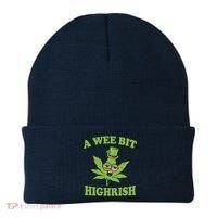 A Wee Bit Highrish Funny 420 Weed Marijuana St Patricks Day Beanie thumb 0