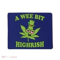 A Wee Bit Highrish Funny 420 Weed Marijuana St Patricks Day Mousepad thumb 0