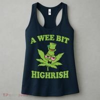 A Wee Bit Highrish Funny 420 Weed Marijuana St Patricks Day Women's Tank Top thumb 3