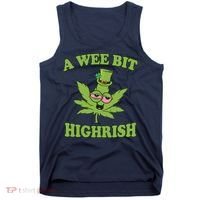A Wee Bit Highrish Funny 420 Weed Marijuana St Patricks Day Tank Top thumb 0