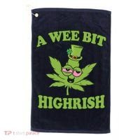 A Wee Bit Highrish Funny 420 Weed Marijuana St Patricks Day Golf Towel thumb 0