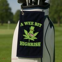 A Wee Bit Highrish Funny 420 Weed Marijuana St Patricks Day Golf Towel thumb 2