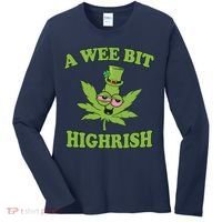 A Wee Bit Highrish Funny 420 Weed Marijuana St Patricks Day Women's Long Sleeve Shirt thumb 0