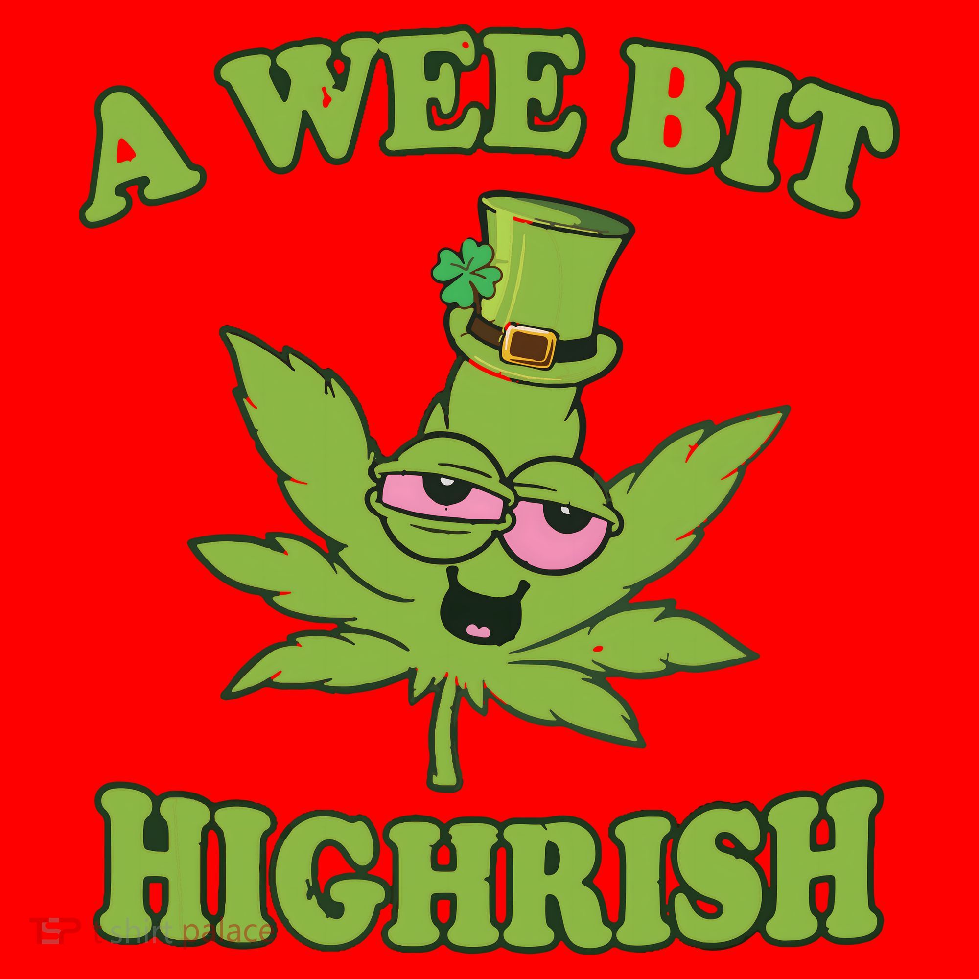 A Wee Bit Highrish Funny 420 Weed Marijuana St Patricks Day Santa Hat