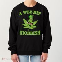 A Wee Bit Highrish Funny 420 Weed Marijuana St Patricks Day Women's Sweatshirt thumb 0
