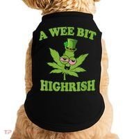 A Wee Bit Highrish Funny 420 Weed Marijuana St Patricks Day Doggie Tank thumb 0