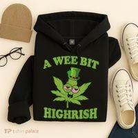 A Wee Bit Highrish Funny 420 Weed Marijuana St Patricks Day Hoodie thumb 4