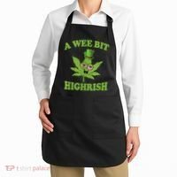 A Wee Bit Highrish Funny 420 Weed Marijuana St Patricks Day Apron thumb 2