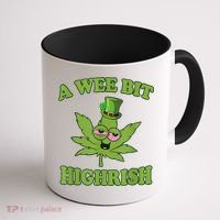 A Wee Bit Highrish Funny 420 Weed Marijuana St Patricks Day Coffee Mug thumb 1