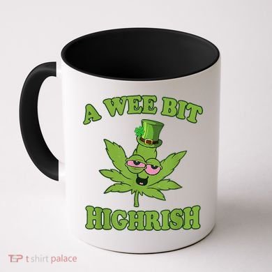 A Wee Bit Highrish Funny 420 Weed Marijuana St Patricks Day Coffee Mug