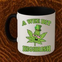 A Wee Bit Highrish Funny 420 Weed Marijuana St Patricks Day Coffee Mug thumb 2