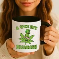 A Wee Bit Highrish Funny 420 Weed Marijuana St Patricks Day Coffee Mug thumb 3
