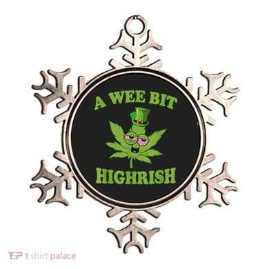 A Wee Bit Highrish Funny 420 Weed Marijuana St Patricks Day Ornament