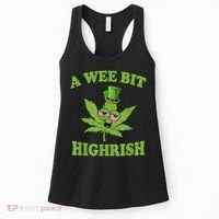 A Wee Bit Highrish Funny 420 Weed Marijuana St Patricks Day Women's Tank Top thumb 0