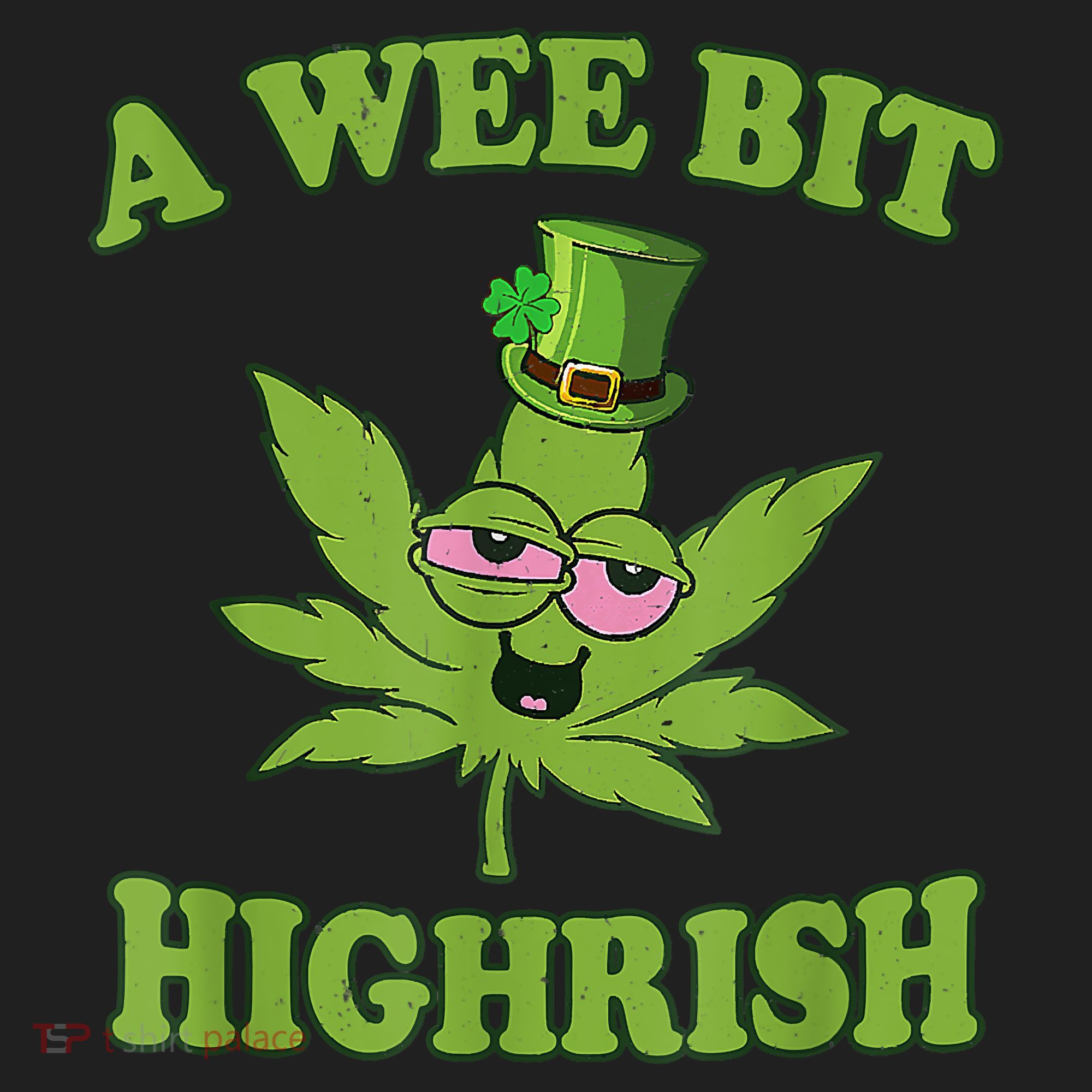 A Wee Bit Highrish Funny 420 Weed Marijuana St Patricks Day Golf Towel