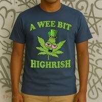 A Wee Bit Highrish Funny 420 Weed Marijuana St Patricks Day T-Shirt thumb 3