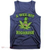 A Wee Bit Highrish Funny 420 Weed Marijuana St Patricks Day Tank Top thumb 0