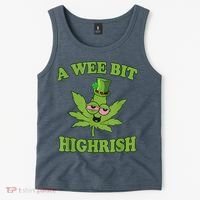 A Wee Bit Highrish Funny 420 Weed Marijuana St Patricks Day Tank Top thumb 2
