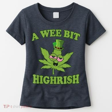A Wee Bit Highrish Funny 420 Weed Marijuana St Patricks Day Women's T-Shirt