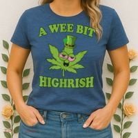 A Wee Bit Highrish Funny 420 Weed Marijuana St Patricks Day Women's T-Shirt thumb 2