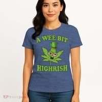 A Wee Bit Highrish Funny 420 Weed Marijuana St Patricks Day Women's T-Shirt thumb 4
