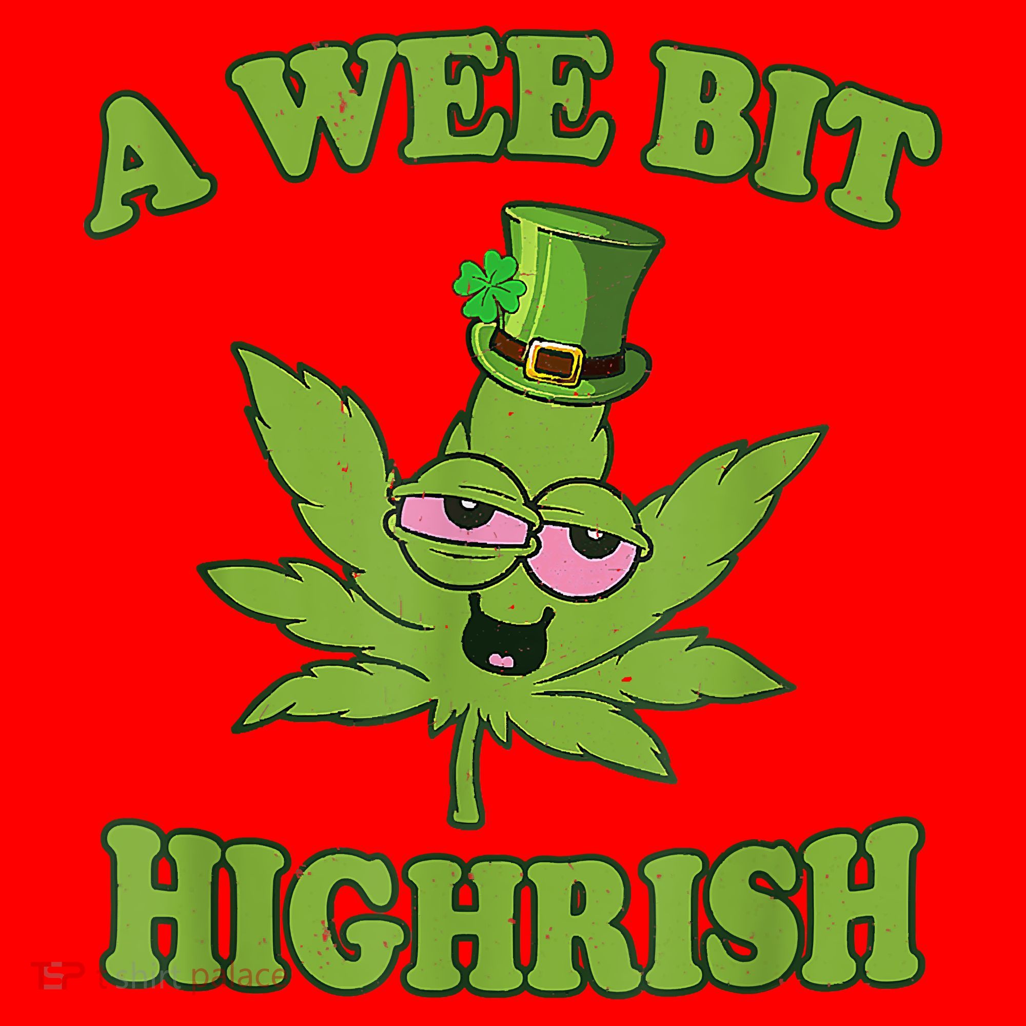 A Wee Bit Highrish Funny 420 Weed Marijuana St Patricks Day Santa Hat