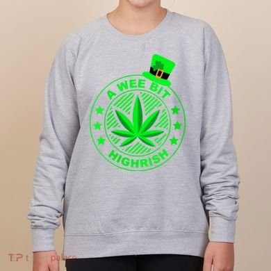 A Wee Bit Highrish Funny 420 Weed Marijuana St Patricks Day Vneck Women's Sweatshirt