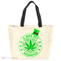 A Wee Bit Highrish Funny 420 Weed Marijuana St Patricks Day Vneck Tote Bag thumb 0