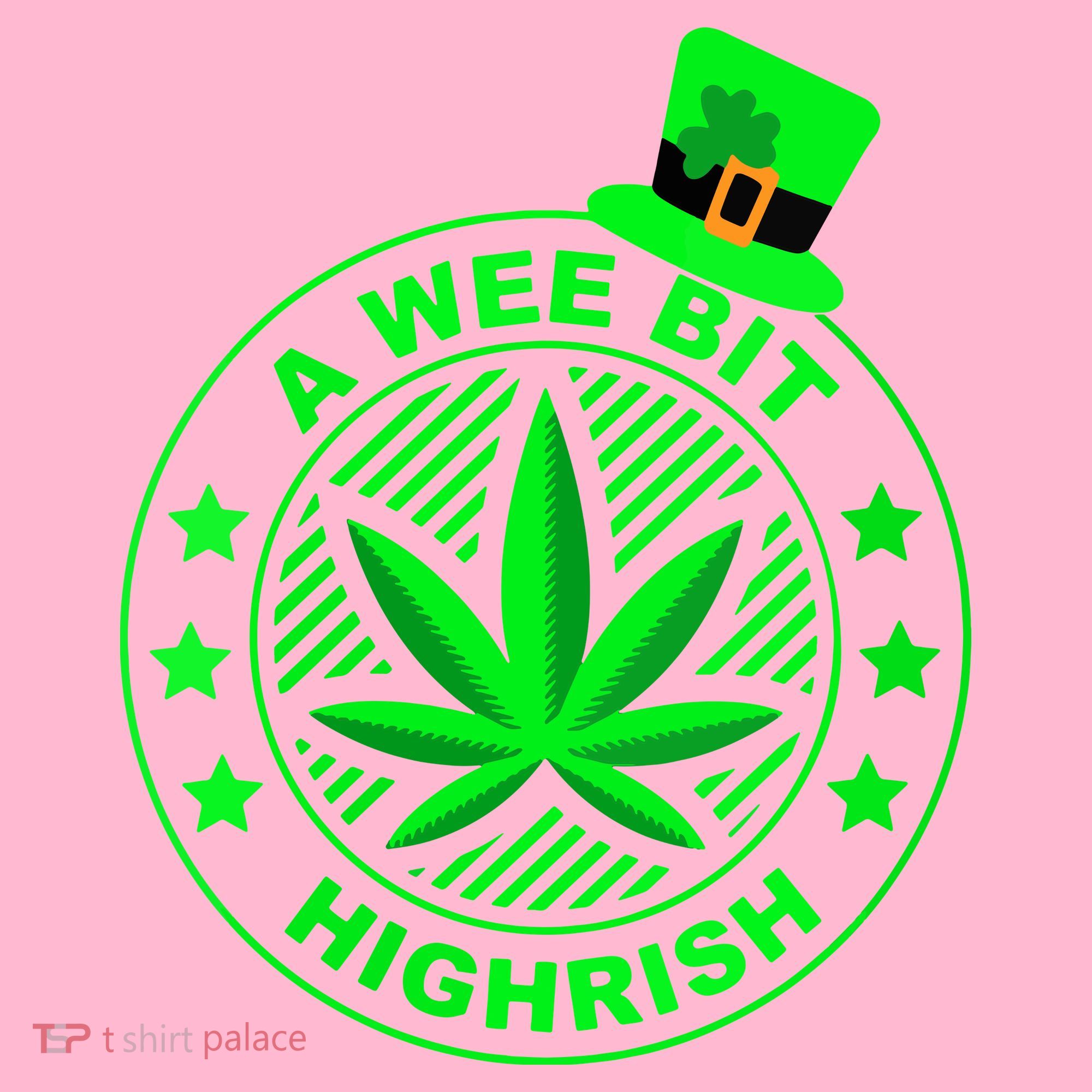 A Wee Bit Highrish Funny 420 Weed Marijuana St Patricks Day Vneck Coaster