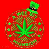 A Wee Bit Highrish Funny 420 Weed Marijuana St Patricks Day Vneck Santa Hat thumb 1
