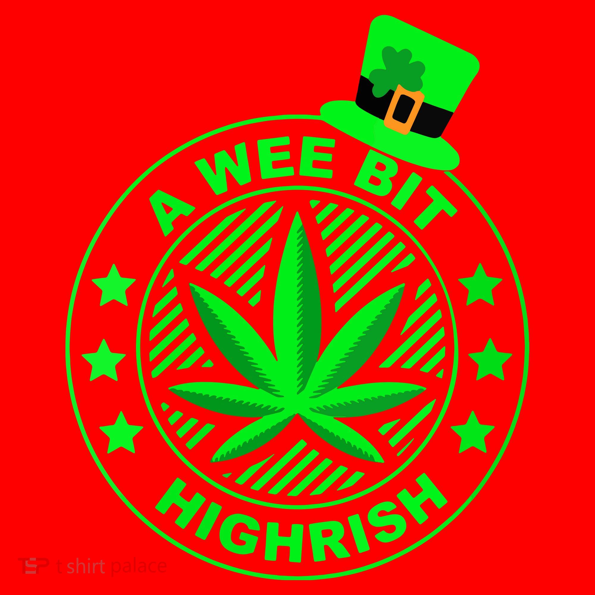A Wee Bit Highrish Funny 420 Weed Marijuana St Patricks Day Vneck Santa Hat