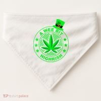 A Wee Bit Highrish Funny 420 Weed Marijuana St Patricks Day Vneck USA-Made Doggie Bandana thumb 0