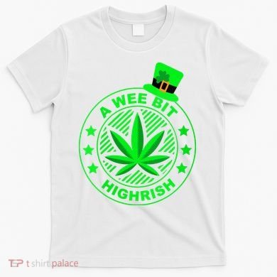A Wee Bit Highrish Funny 420 Weed Marijuana St Patricks Day Vneck T-Shirt