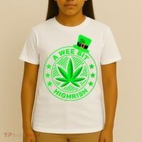 A Wee Bit Highrish Funny 420 Weed Marijuana St Patricks Day Vneck T-Shirt thumb 4